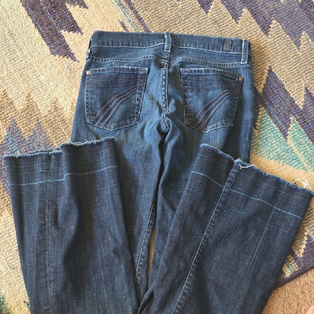 7 For All Mankind Dark Blue Flare Jeans